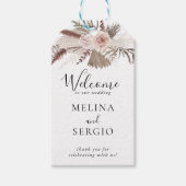 Rustikale Hochzeit der Rose Gold Floral Begrüßung Geschenkanhänger (Vorderseite)