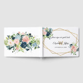 Rustikale Hochzeit der roten Blüte Gold Floral Gästebuch (Voll)