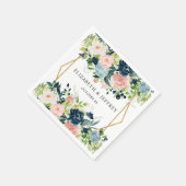 Rustikale Hochzeit der roten Blüte Gold Floral Serviette (Ecke)