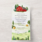 Rustikale Hochzeit der Rotkäppchen All In One Einladung (Innen Boden)