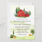 Rustikale Hochzeit der Rotkäppchen Einladung (Vorderseite)