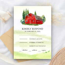 Rustikale Hochzeit der Rotkäppchen RSVP Karte