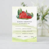 Rustikale Hochzeit der Rotkäppchen RSVP Karte (Stehend Vorderseite)