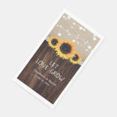 Rustikale Hochzeit der Sonnenblume aus Holz Serviette (Ecke)