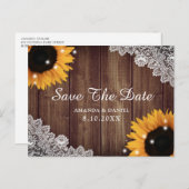 Rustikale Hochzeit der Sonnenblumen aus Holz rette Postkarte (Vorne/Hinten)