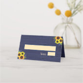 Rustikale Hochzeit der Sonnenblumenblume der Lande Platzkarte (Rückseite)