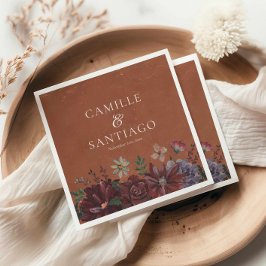 Rustikale Hochzeit der Terracotta Serviette