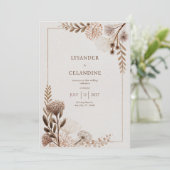 Rustikale Hochzeit der Volksflora Einladung (Stehend Vorderseite)
