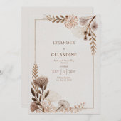 Rustikale Hochzeit der Volksflora Einladung (Vorne/Hinten)