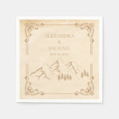 Rustikale Hochzeit der Wald-Berge Serviette (Vorderseite)