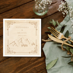 Rustikale Hochzeit der Wald-Berge Serviette