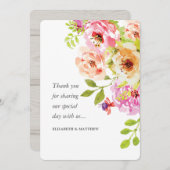 Rustikale Hochzeit der Wasserfarben Dankeskarte (Vorne/Hinten)