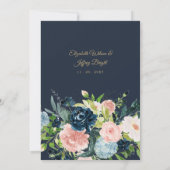 Rustikale Hochzeit der Wasserfarben mit dem blütig Einladung (Rückseite)