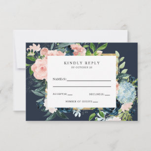 Rustikale Hochzeit der Wasserfarben mit dem blütig RSVP Karte