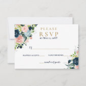 Rustikale Hochzeit der Wasserfarben mit dem blütig RSVP Karte (Vorderseite)