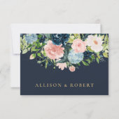 Rustikale Hochzeit der Wasserfarben mit dem blütig RSVP Karte (Rückseite)