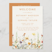 Rustikale Hochzeit der Wildblume Programm (Vorne/Hinten)