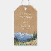 Rustikale Hochzeit der Wildblume Watercolor Geschenkanhänger (Rückseite)