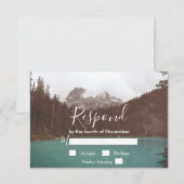 Rustikale Hochzeit des Baumsees RSVP Karte (Vorne/Hinten)