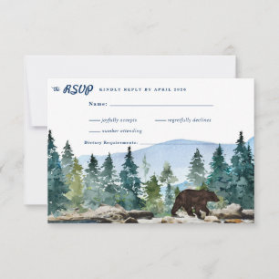Rustikale Hochzeit des Bergwaldes RSVP Ankündigung
