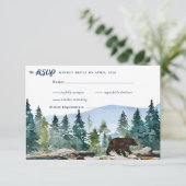 Rustikale Hochzeit des Bergwaldes RSVP Ankündigung (Stehend Vorderseite)