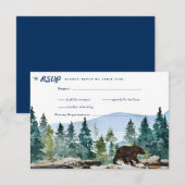 Rustikale Hochzeit des Bergwaldes RSVP Ankündigung (Vorne/Hinten)