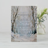 Rustikale Hochzeit des blauen Winterwaldes Folieneinladung (Stehend vorne)