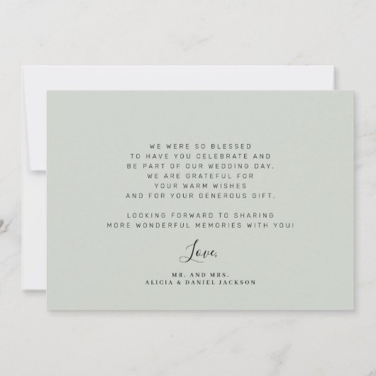 Rustikale Hochzeit des Fotos Dankeskarte (Rückseite)