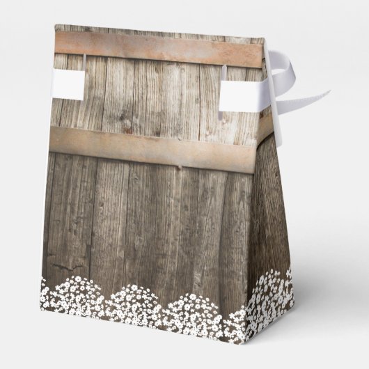 Rustikale Hochzeit des Gipskrauts Geschenkschachtel (Rückseite)