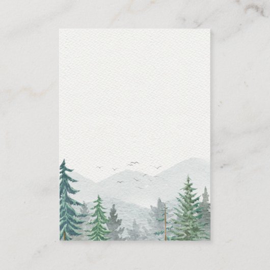 Rustikale Hochzeit des grünen Pinienwaldes Begleitkarte (Rückseite)