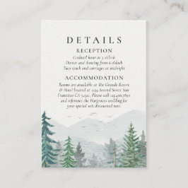 Rustikale Hochzeit des grünen Pinienwaldes Begleitkarte
