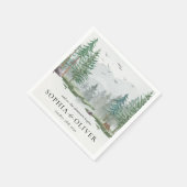 Rustikale Hochzeit des grünen Pinienwaldes Serviette (Ecke)