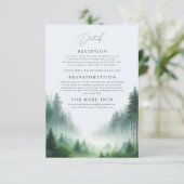 Rustikale Hochzeit des grünen Waldes Begleitkarte (Stehend Vorderseite)