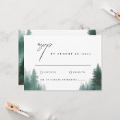 Rustikale Hochzeit des grünen Waldes Karte (Vorderseite/Rückseite Beispiel)