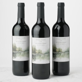 Rustikale Hochzeit des grünen Waldes Weinetikett