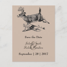 Rustikale Hochzeit des Hirschwaldes speichern Sie  Ankündigungspostkarte