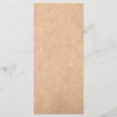 Rustikale Hochzeit des Kraft Mountain Forest Menükarte (Rückseite)