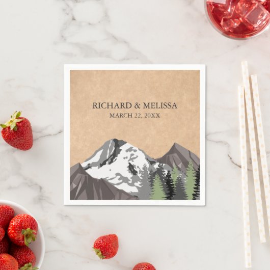 Rustikale Hochzeit des Kraft Mountain Forest Serviette (Beispiel)