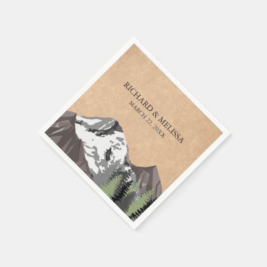 Rustikale Hochzeit des Kraft Mountain Forest Serviette (Ecke)