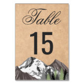 Rustikale Hochzeit des Kraft Mountain Forest Tischnummer (Vorderseite)