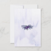 Rustikale Hochzeit des Lila Pinienwaldes RSVP Karte (Rückseite)