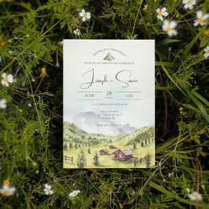 Rustikale Hochzeit des Pinienwaldes Einladung