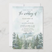 Rustikale Hochzeit des Pinienwaldes Einladung (Vorderseite)