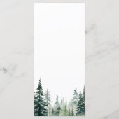 Rustikale Hochzeit des Pinienwaldes Menükarte (Rückseite)