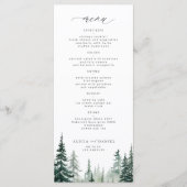 Rustikale Hochzeit des Pinienwaldes Menükarte (Vorderseite)