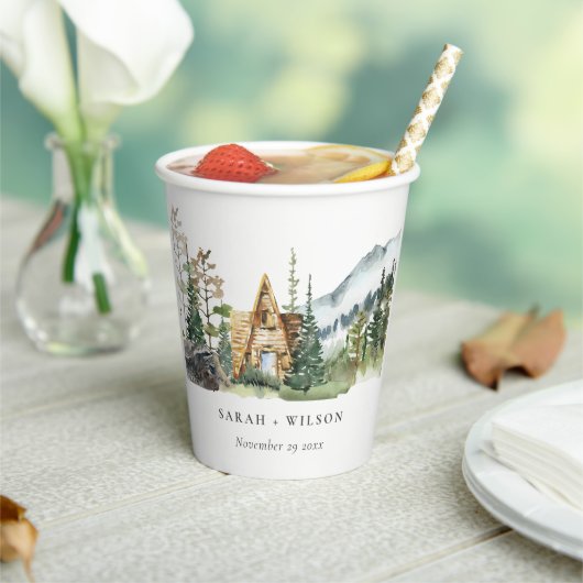 Rustikale Hochzeit des Pinienwaldes Pappbecher (In Situ)