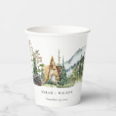 Rustikale Hochzeit des Pinienwaldes Pappbecher (Vorderseite)