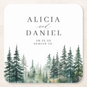 Rustikale Hochzeit des Pinienwaldes Rechteckiger Pappuntersetzer (Vorderseite)