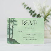 Rustikale Hochzeit des Pinienwaldes RSVP Karte (Stehend Vorderseite)
