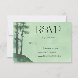 Rustikale Hochzeit des Pinienwaldes RSVP Karte